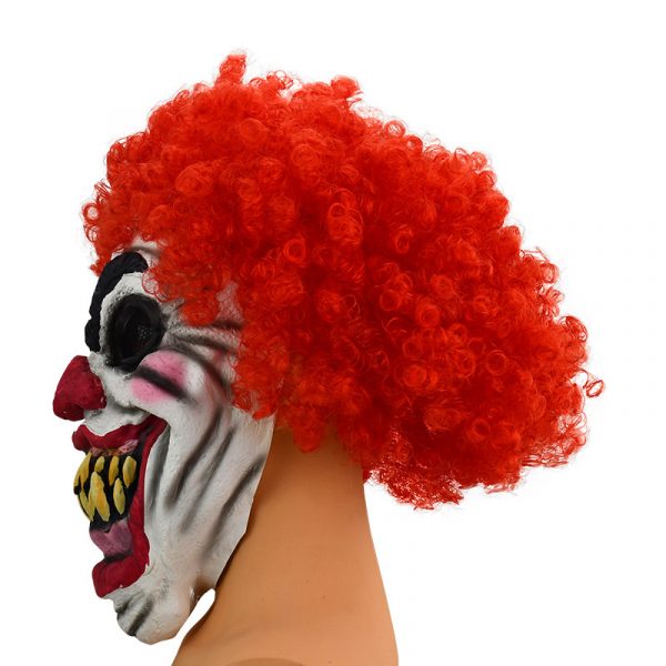 Halloween Redhead Big Mouth Clown Latex Mask