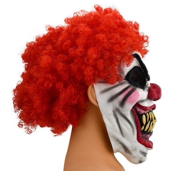 Halloween Redhead Big Mouth Clown Latex Mask