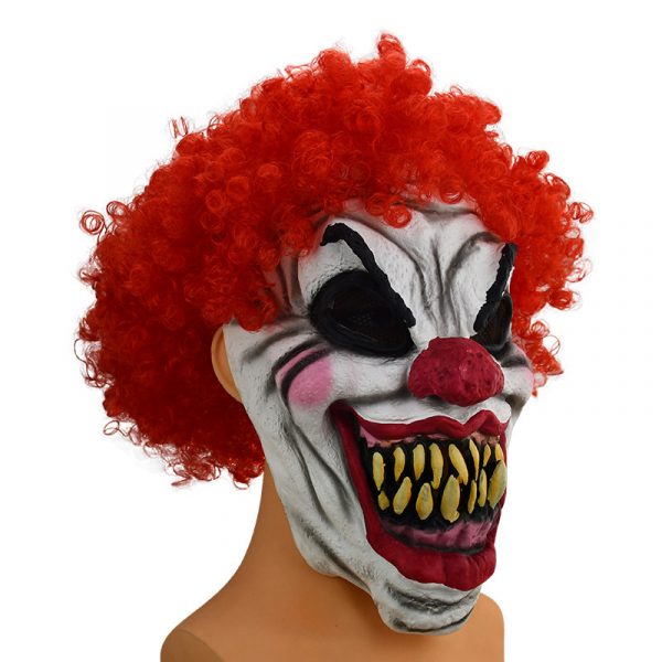 Halloween Redhead Big Mouth Clown Latex Mask