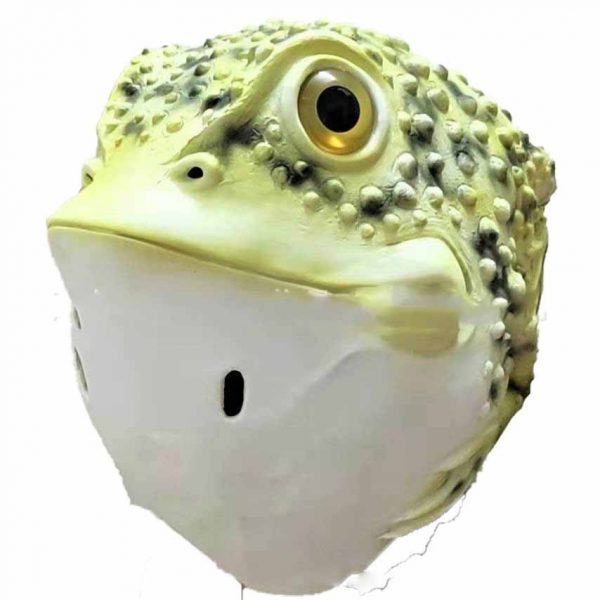 Halloween Animal Headgear Latex Golden Toad Mask