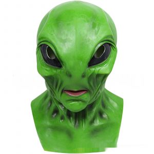 Halloween Party Green Alien Latex Mask