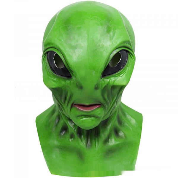 Halloween Party Green Alien Latex Mask