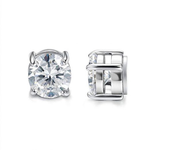 Fashion Square Titanium Steel Without Piercing Magnet Ear Studs