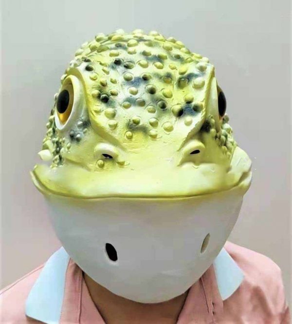 Halloween Animal Headgear Latex Golden Toad Mask