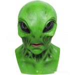 Halloween Party Green Alien Latex Mask