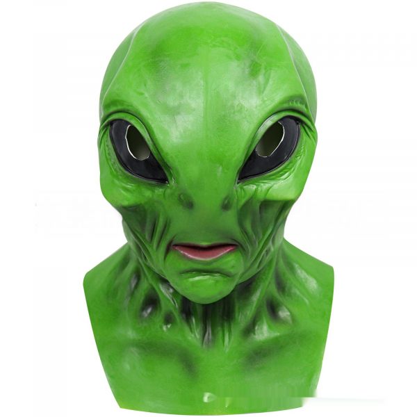 Halloween Party Green Alien Latex Mask