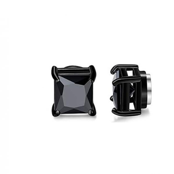 Fashion Square Titanium Steel Without Piercing Magnet Ear Studs