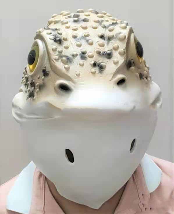 Halloween Animal Headgear Latex Golden Toad Mask