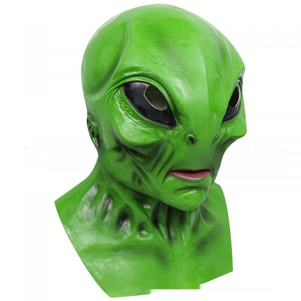 Halloween Party Green Alien Latex Mask