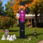 12ft Caped Pumpkin Man, Halloween Inflatable Decoration 12V