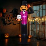 12ft Caped Pumpkin Man, Halloween Inflatable Decoration 12V